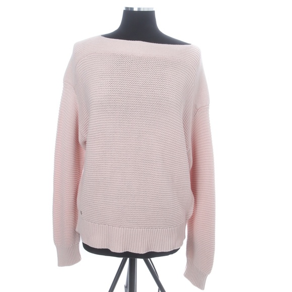 NWT Lauren Ralph Lauren LRL Pink Cotton Knit Sweater, Large - Picture 1 of 8